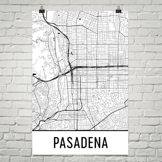 pasadena black and white map