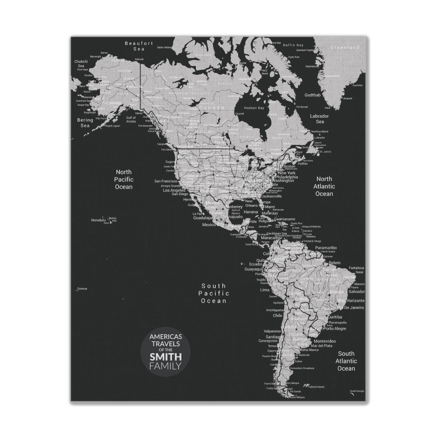map of the world black and white with names