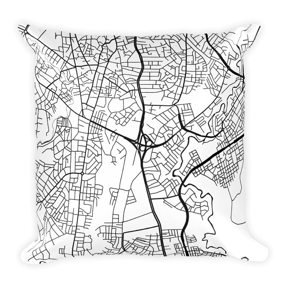 Addis Ababa Map Pillow – Modern Map Art