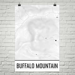 Buffalo Mountain Topographic Map Art