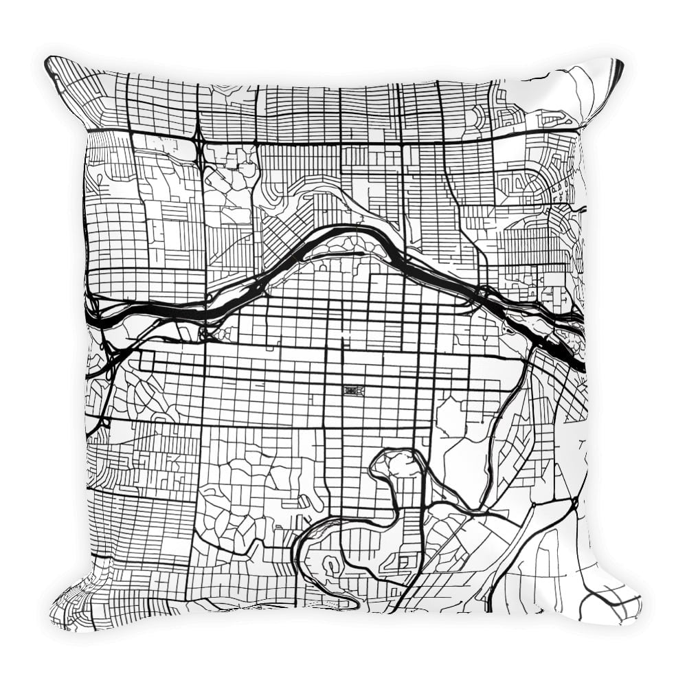 Calgary Map Pillow – Modern Map Art