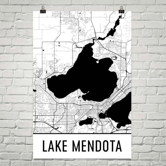 Lake Mendota WI Art and Maps