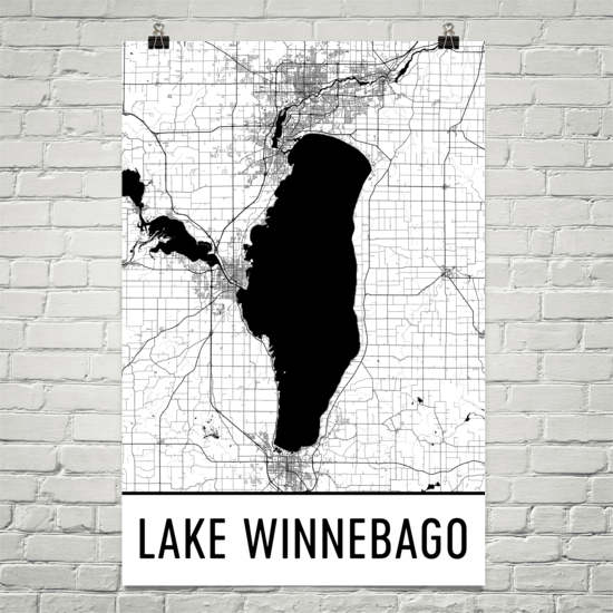 Lake Winnebago WI Art and Maps