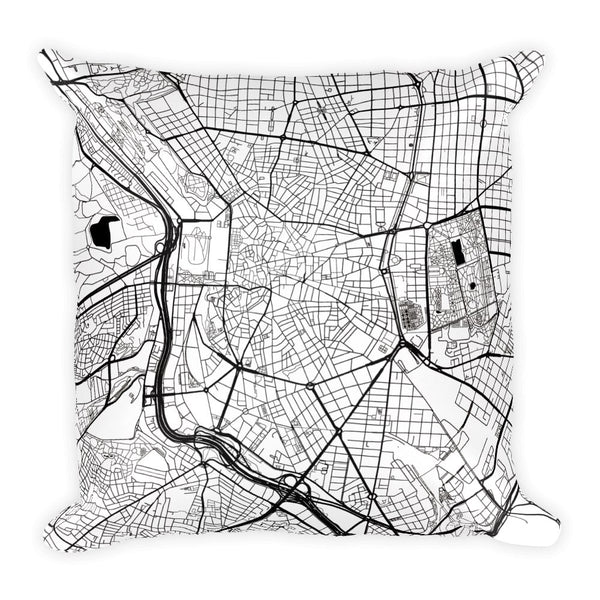 Madrid Map Pillow – Modern Map Art