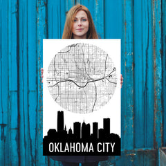 Oklahoma City Skyline Silhouette Art Prints