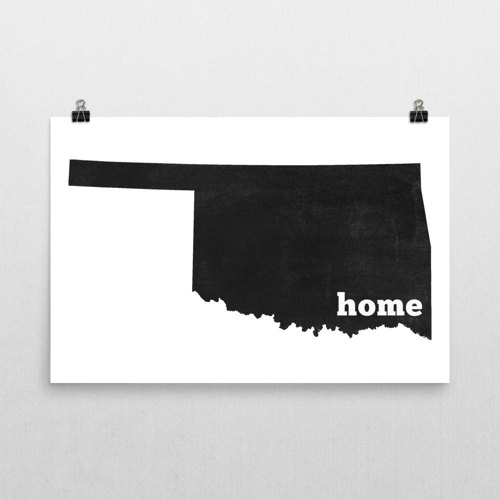 Oklahoma Home State Map Art