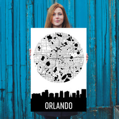 Orlando Skyline Silhouette Art Prints