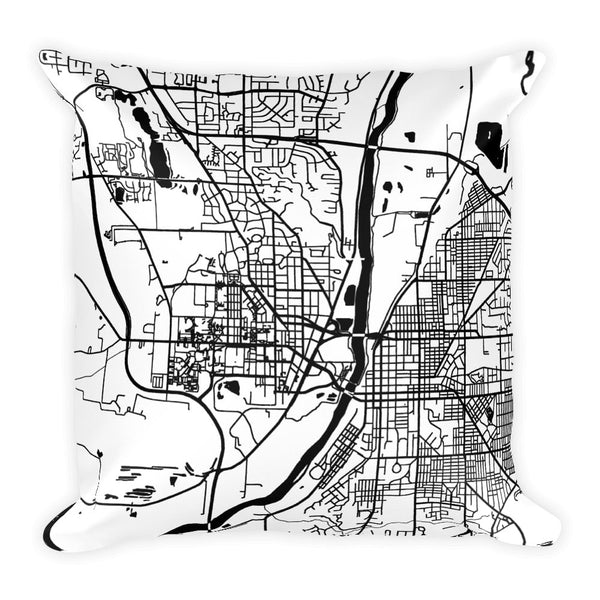 West Lafayette Map Pillow – Modern Map Art