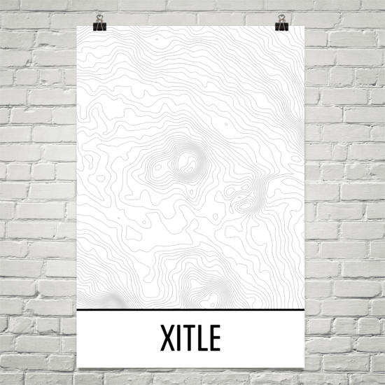 Xitle Topographic Map Art