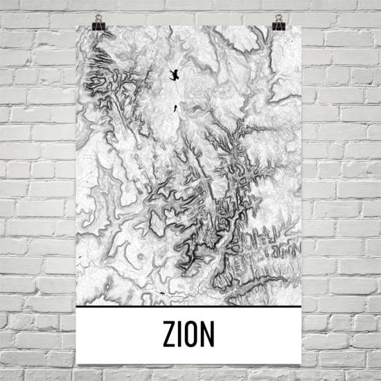 Zion Topographic Map Art