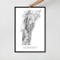 Vermont State Topographic Map Art