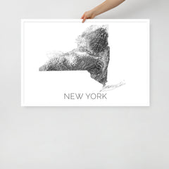 New York State Topographic Map Art