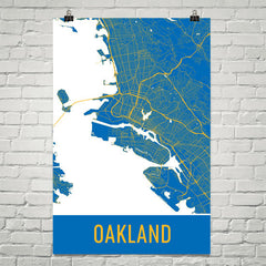 Oakland CA Street Map Poster Blue