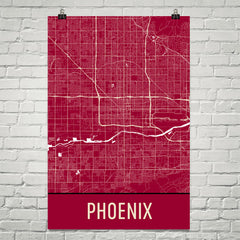 Phoenix AZ Street Map Poster White