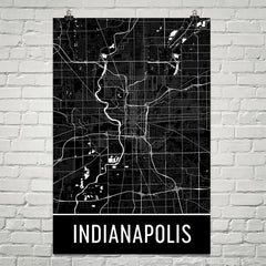 Indianapolis IN Street Map Poster Blue