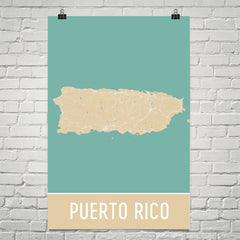 Puerto Rico Street Map Poster Blue