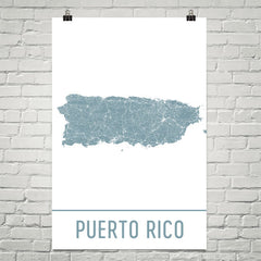 Puerto Rico Street Map Poster White