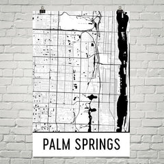 Palm Springs FL Street Map Poster Tan and Blue