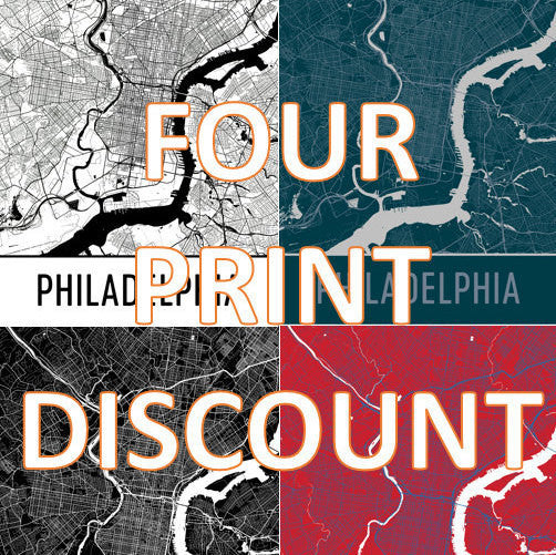 Print Set of 4, Map ,Art ,Prints,  Wall Art  From $29.99 - ModernMapArt