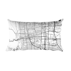 Boulder black and white throw pillow with city map print 18x18